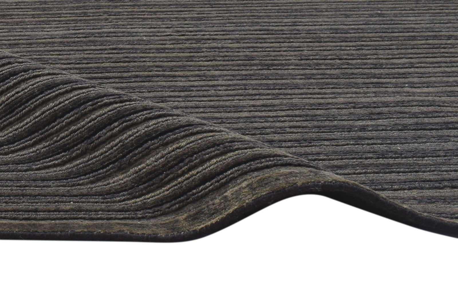 5' X 8' Rug Wool Brown Modern Hand Knotted Scandinavian Striped Room Size Carpet  Area Rug 