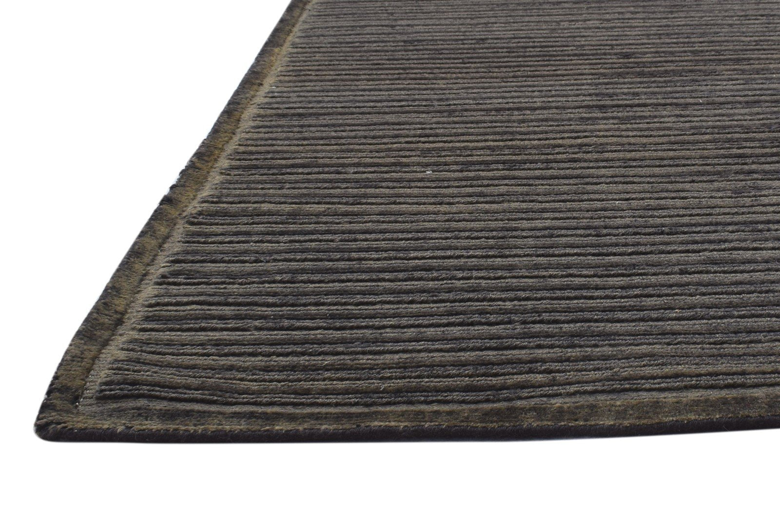 5' X 8' Rug Wool Brown Modern Hand Knotted Scandinavian Striped Room Size Carpet 