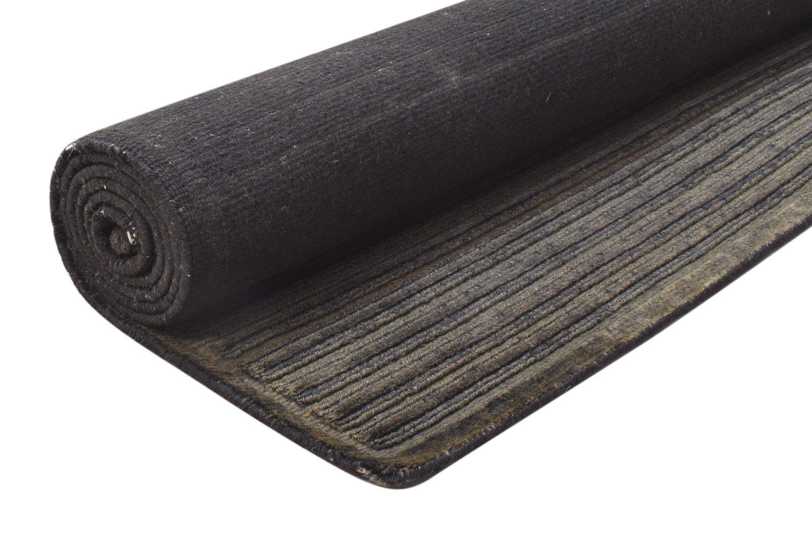 5' X 8' Rug Wool Brown Modern Hand Knotted Scandinavian Striped Room Size Carpet 