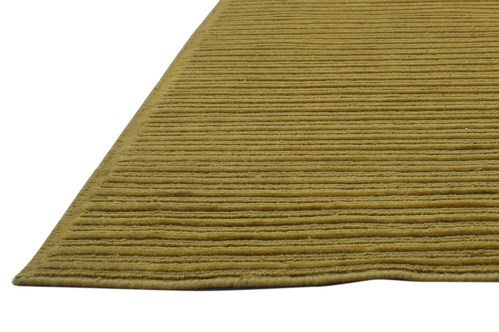 Gold Wool Rug 5' X 8' Modern Hand Knotted Scandinavian Striped Room Size Carpet 