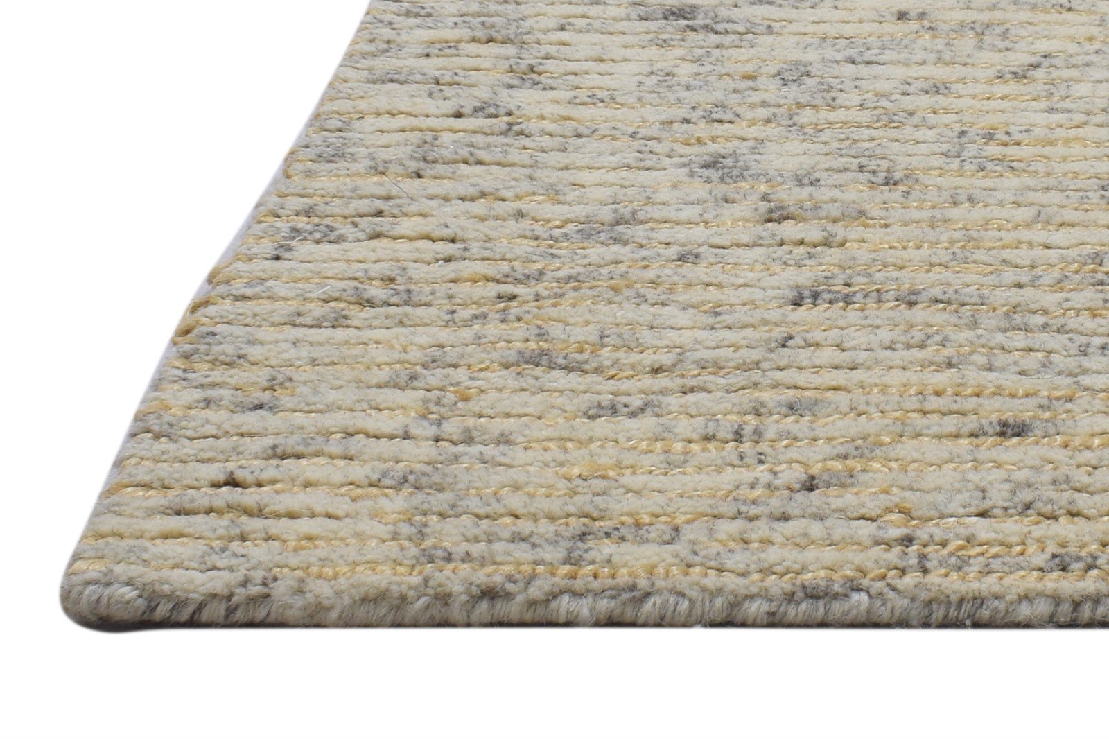 2'6"x4 Rug Wool / Jute Beige Modern Hand Knotted Scandinavian Striped Small Carpet