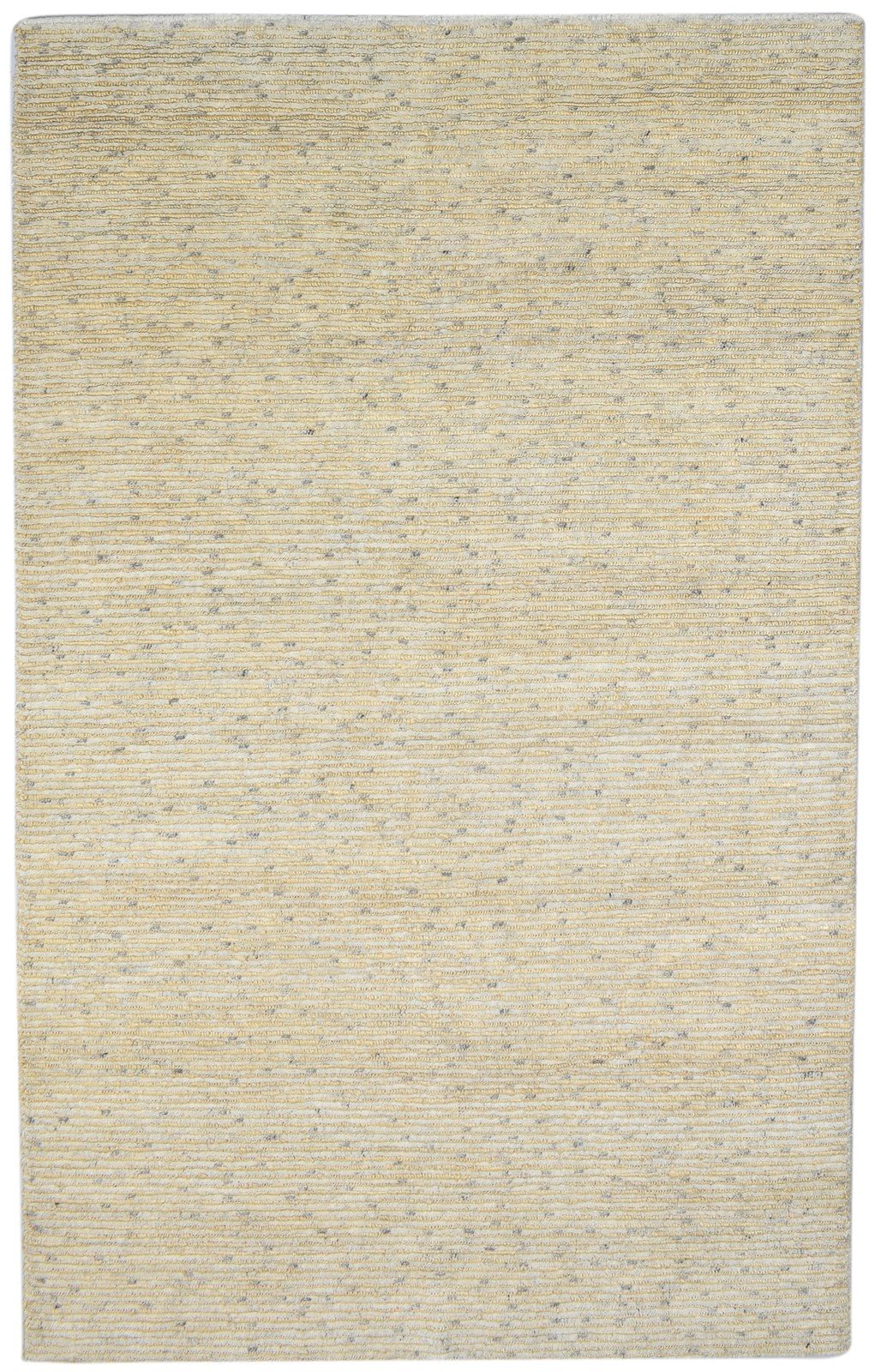 Beige Wool / Jute Rug 5X8 Modern Hand Knotted Scandinavian Striped Room Size 