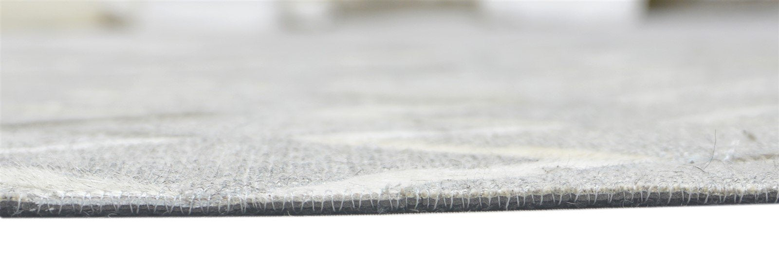 Grey Leather / Cotton Rug 4X6 Modern Hand Woven Moroccan Trellis Room Size  Area Rug 