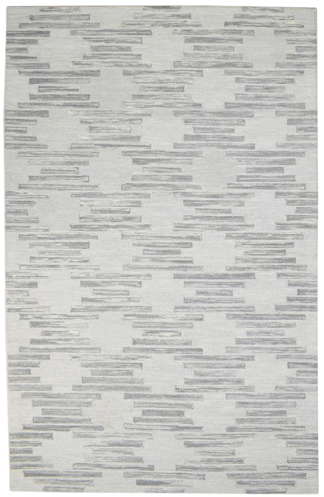 Hand Tufted Grey Wool Rug 5' X 8' Modern Scandinavian Diamond Room Size Carpet