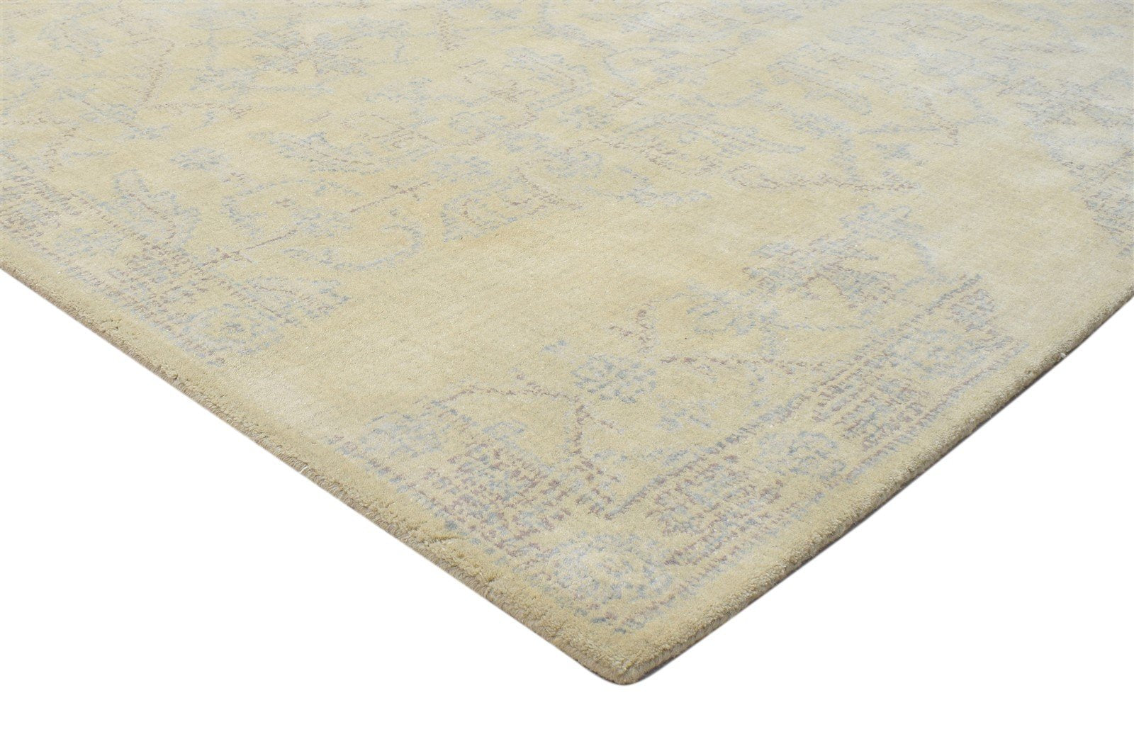 Beige Wool Rug 5' X 8' Modern Hand Tufted Oushak Floral Room Size Carpet 