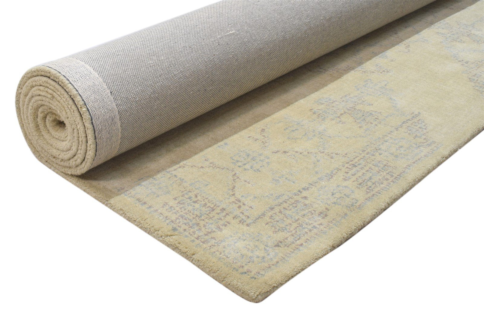 Beige Wool Rug 5' X 8' Modern Hand Tufted Oushak Floral Room Size Carpet 