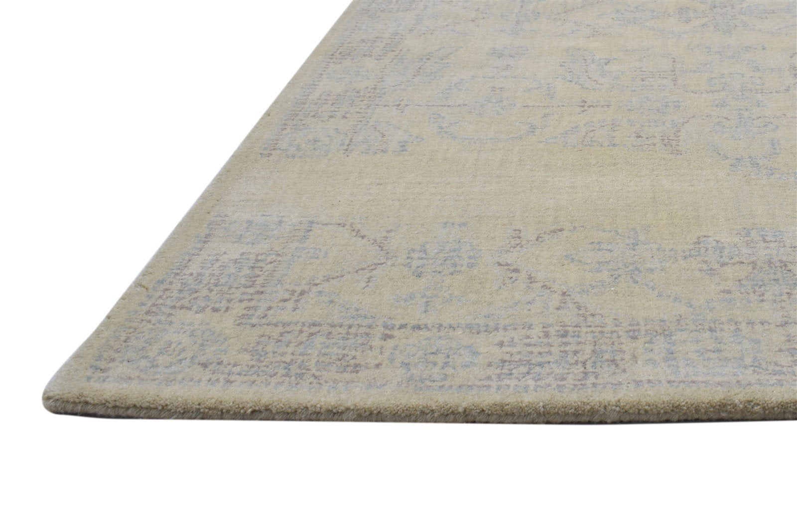 Beige Wool Rug 5' X 8' Modern Hand Tufted Oushak Floral Room Size Carpet