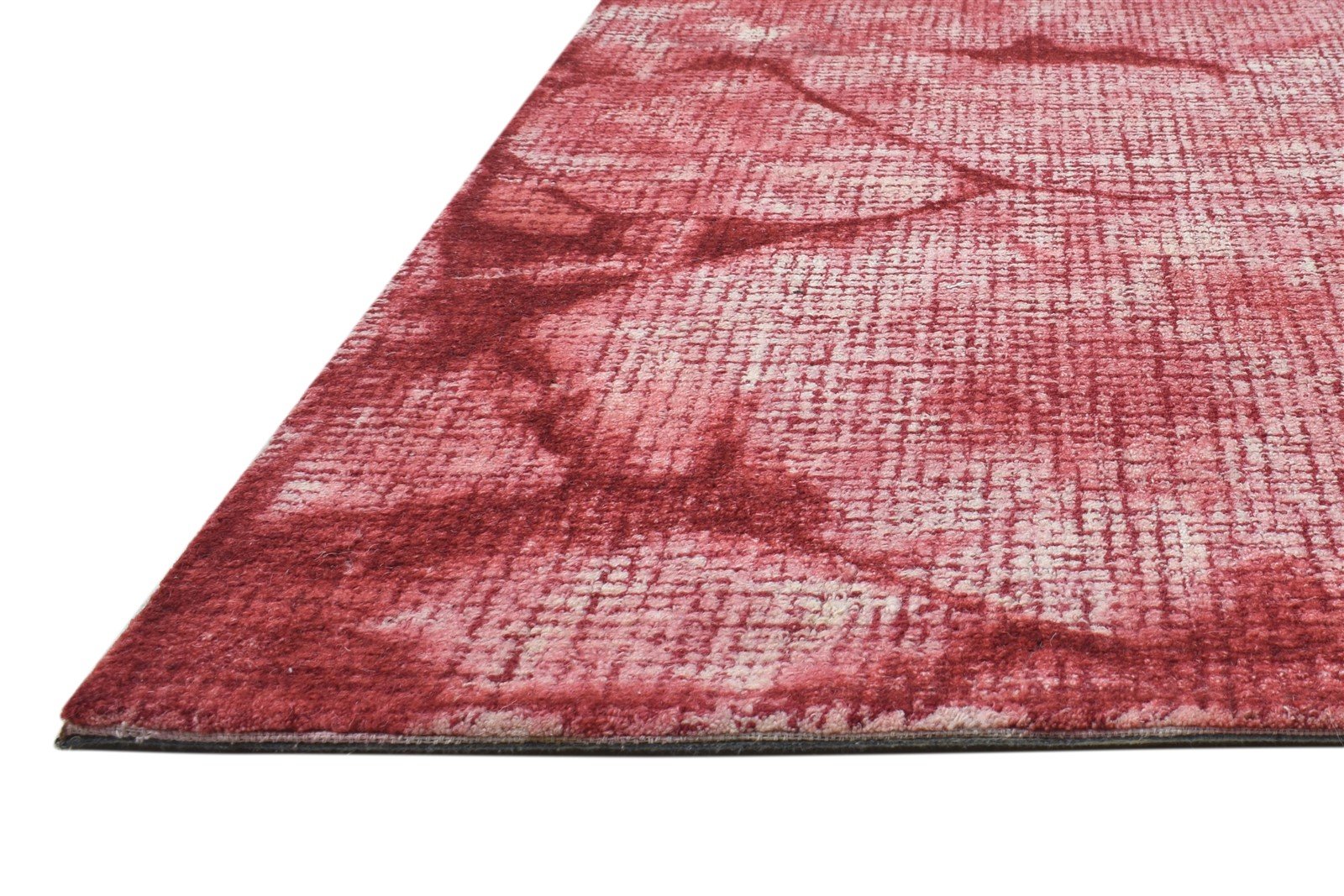 Hand Tufted Red Wool Rug 5' X 8' Modern Shibori Tie Dye Room Size Carpet 