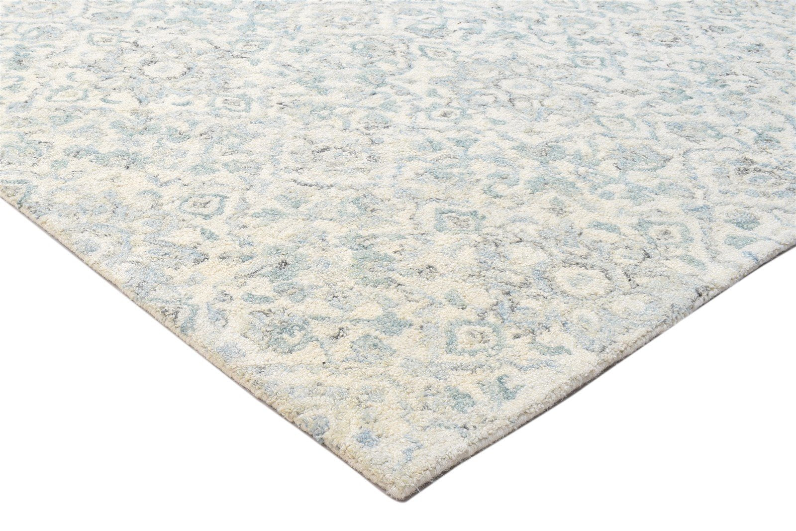 Wool Grey Rug 5' X 8' Modern Hand Tufted French Floral Room Size Carpet 