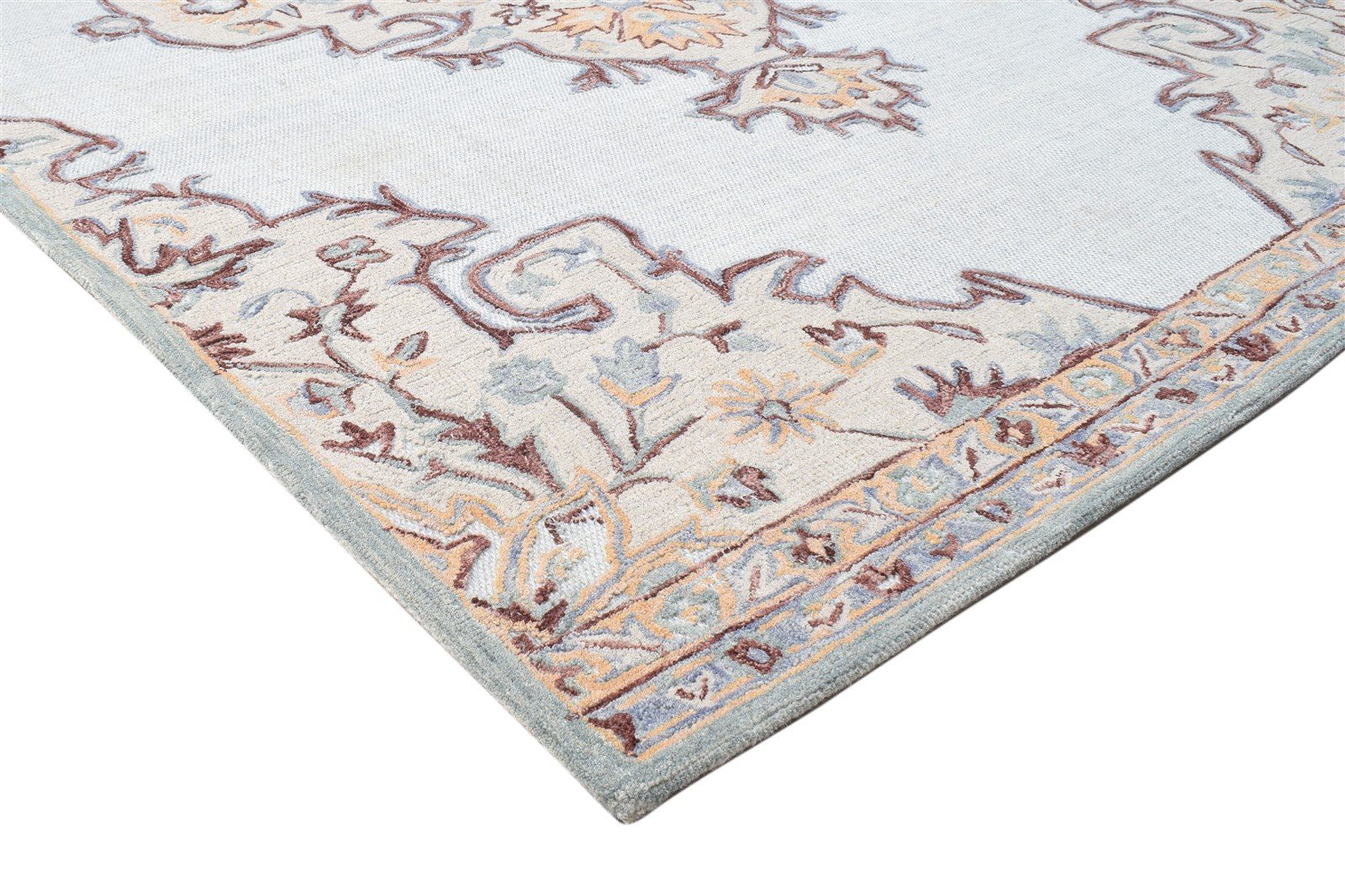 Wool Grey Rug 5' X 8' Persian Hand Tufted Aubusson Oriental Room Size Carpet 