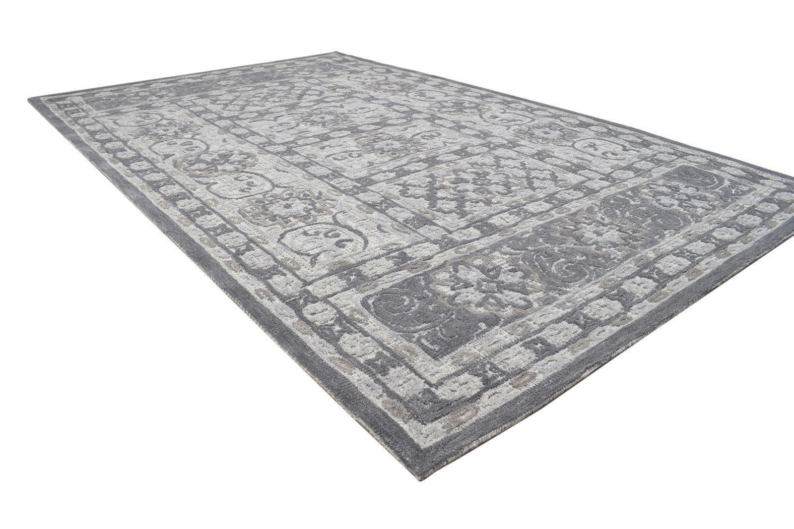 Wool Grey Rug 5' X 8' Modern Hand Tufted Kazak Oriental Room Size Carpet 