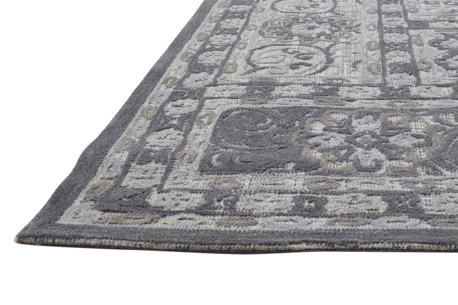 Wool Grey Rug 5' X 8' Modern Hand Tufted Kazak Oriental Room Size Carpet