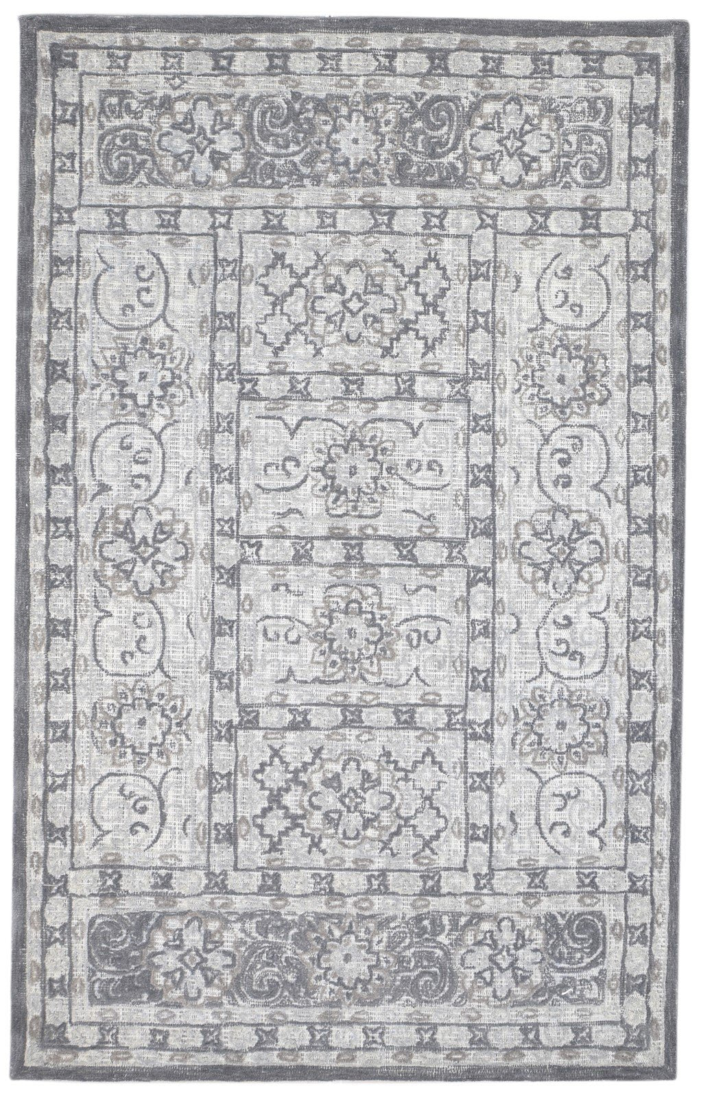 Wool Grey Rug 5' X 8' Modern Hand Tufted Kazak Oriental Room Size Carpet