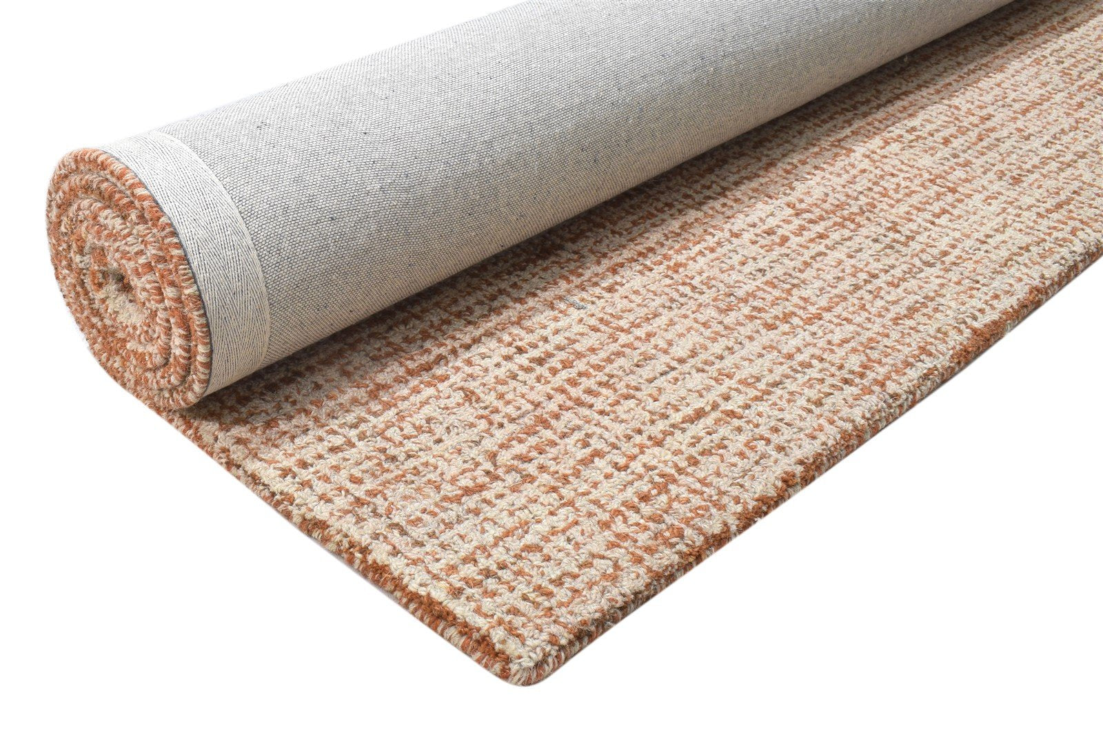 5' X 8' Rug Wool Rust Modern Hand Tufted Scandinavian Solid Room Size Carpet 