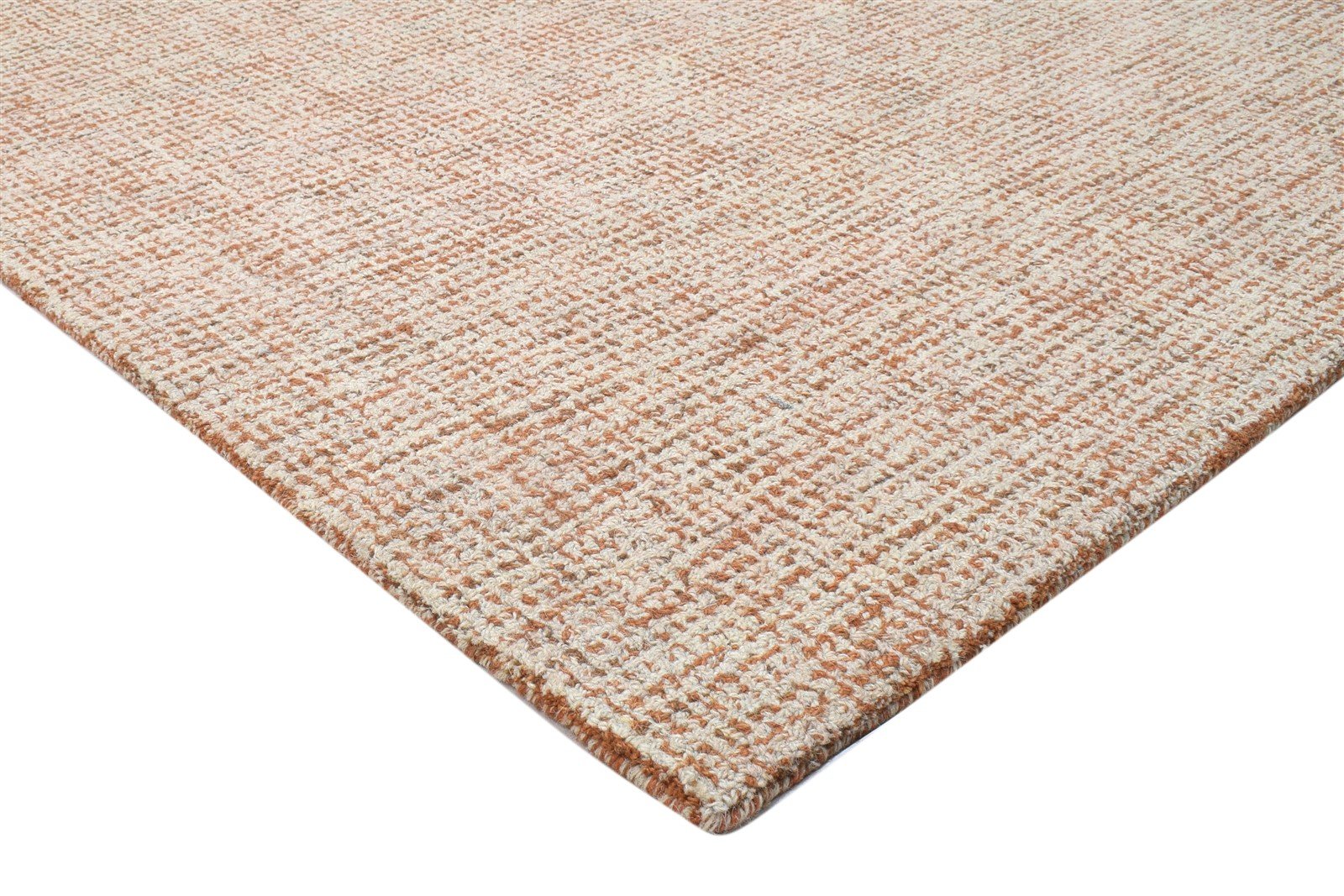 5' X 8' Rug Wool Rust Modern Hand Tufted Scandinavian Solid Room Size Carpet 