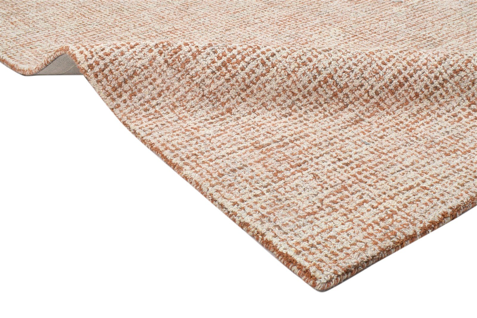 5' X 8' Rug Wool Rust Modern Hand Tufted Scandinavian Solid Room Size Carpet 