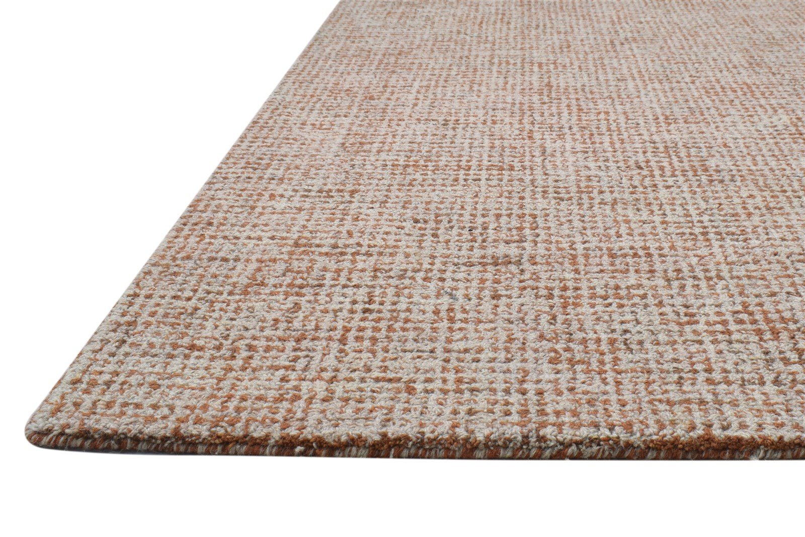 5' X 8' Rug Wool Rust Modern Hand Tufted Scandinavian Solid Room Size Carpet 