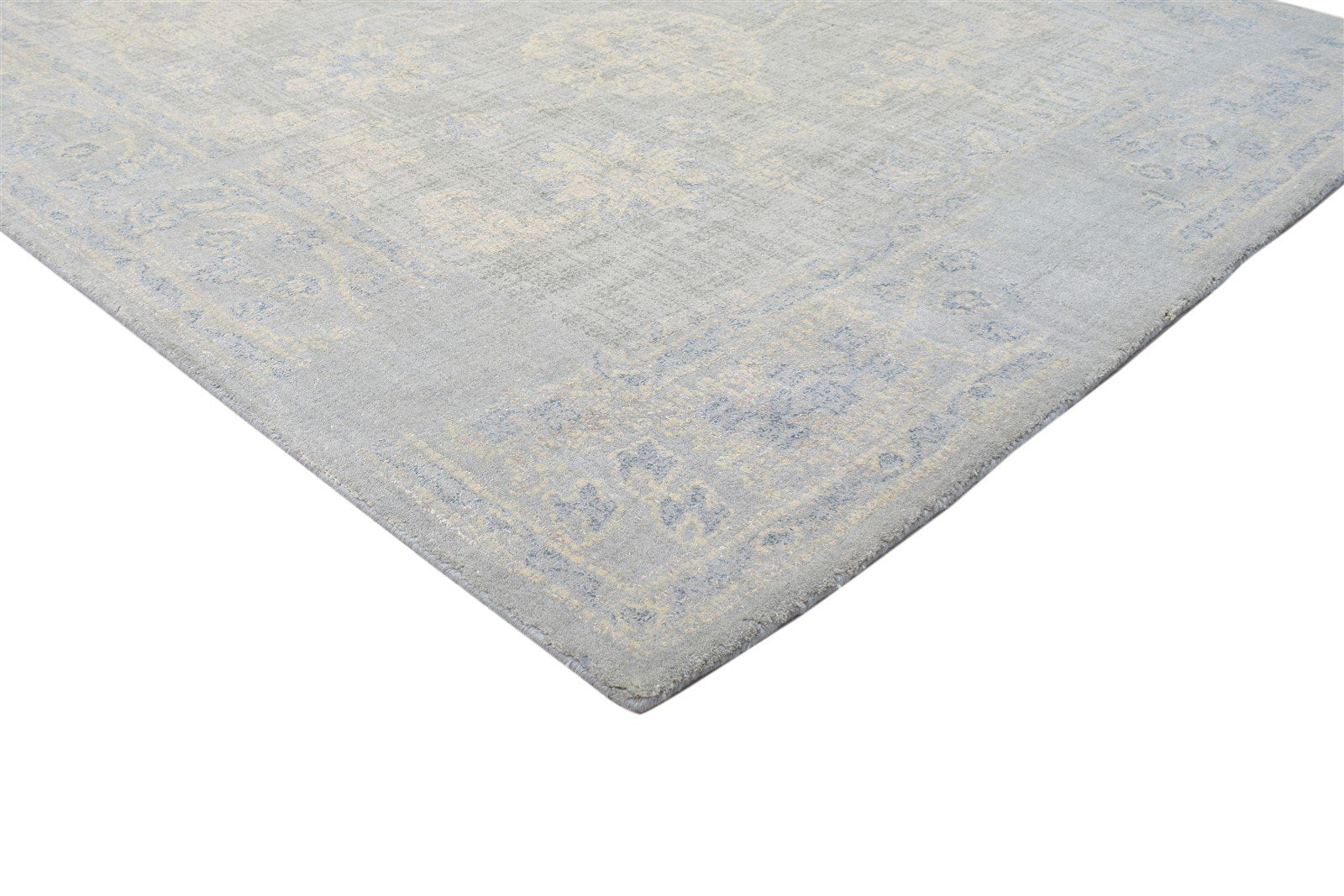 Beige Wool Rug 5' X 8' Erased Hand Tufted Oushak Oriental Room Size Carpet 