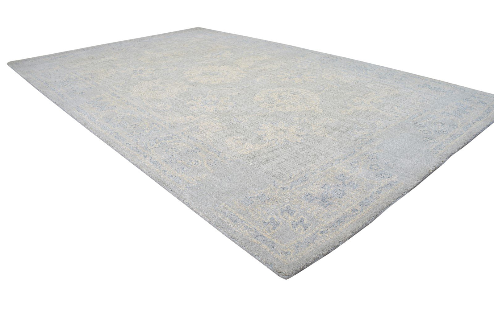 Beige Wool Rug 5' X 8' Erased Hand Tufted Oushak Oriental Room Size Carpet 