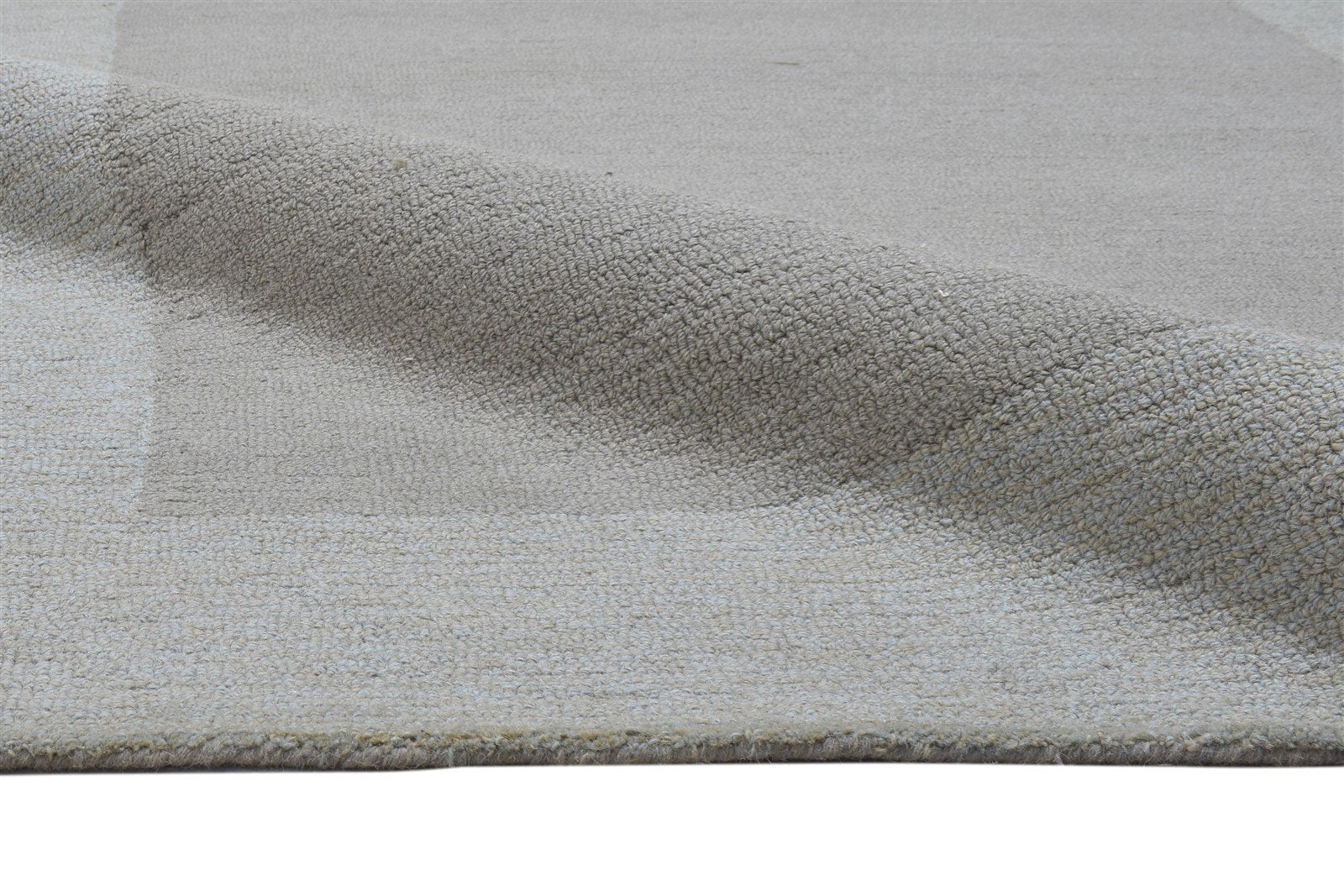 Hand Tufted Grey Wool Rug 5' X 8' Modern Scandinavian Bordered Room Size Carpet 