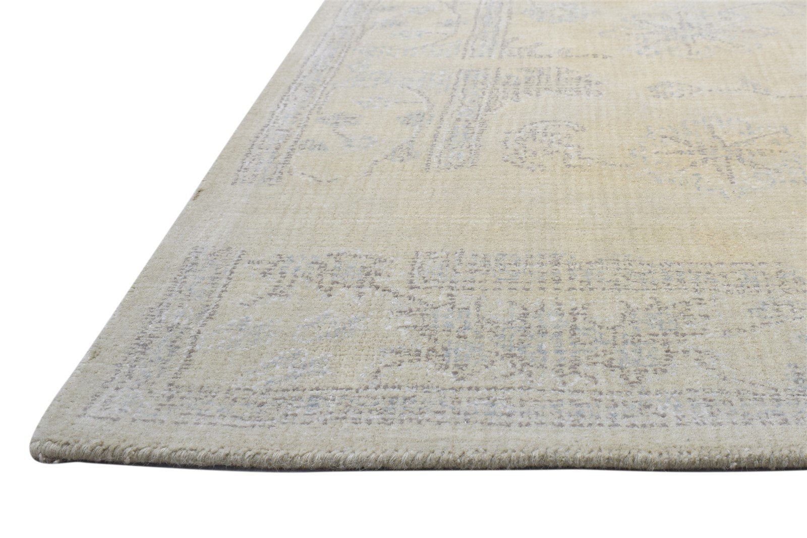 5' X 8' Rug Wool Beige Erased Hand Tufted Oushak Oriental Room Size Carpet 