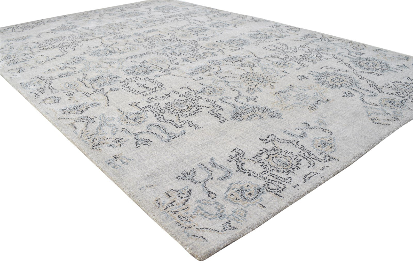 5' X 8' Rug Wool Grey Modern Hand Tufted Oushak Floral Room Size Carpet 