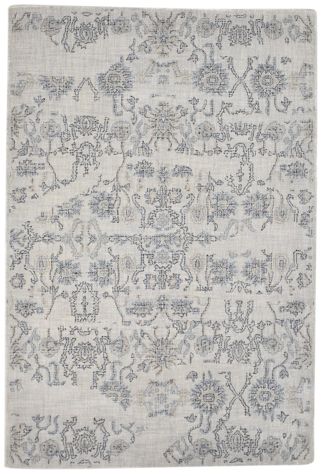 5' X 8' Rug Wool Grey Modern Hand Tufted Oushak Floral Room Size Carpet 