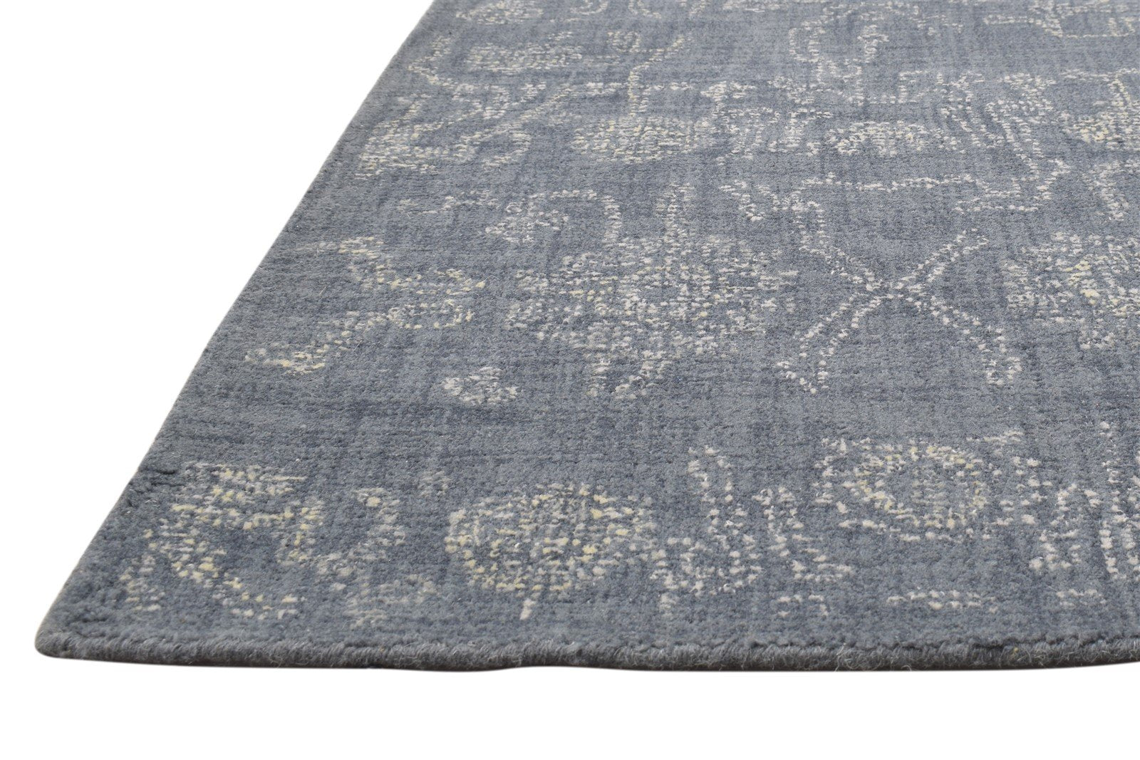 Hand Tufted Charcoal Wool Rug 5' X 8' Modern Oushak Floral Room Size Carpet 