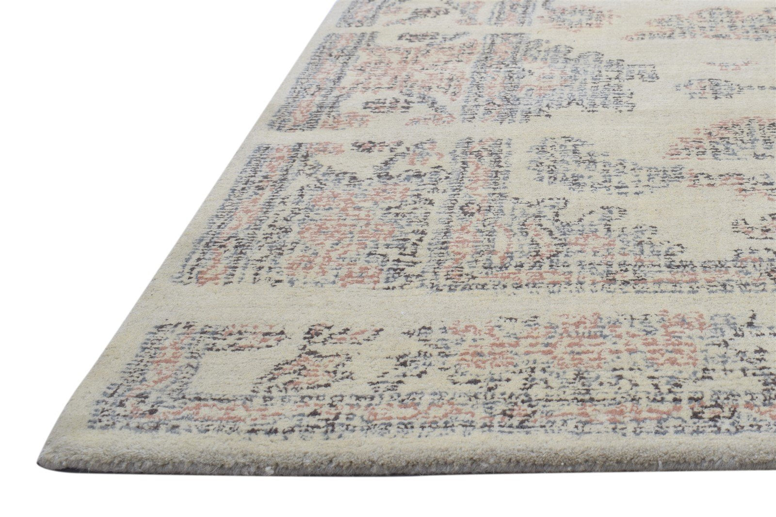 Wool Beige Rug 5' X 8' Erased Hand Tufted Oushak Oriental Room Size Carpet 