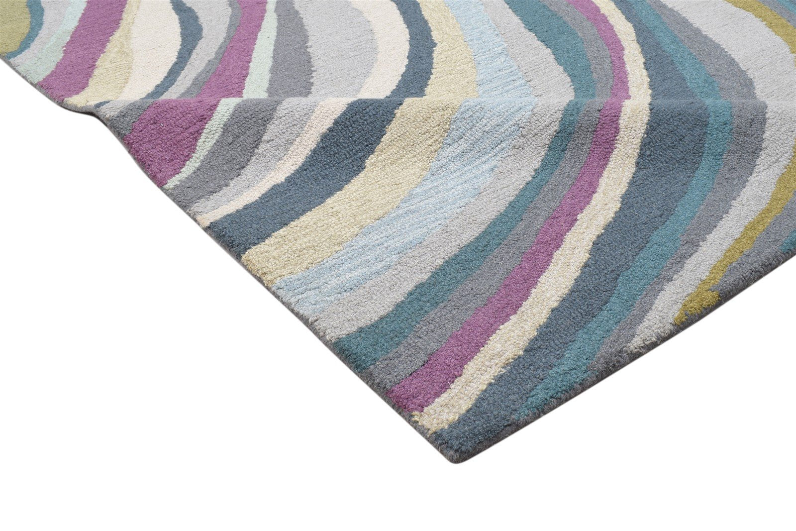 Hand Tufted Colorful Wool Rug 5' X 8' Modern Bohemian Swirls Room Size Carpet 