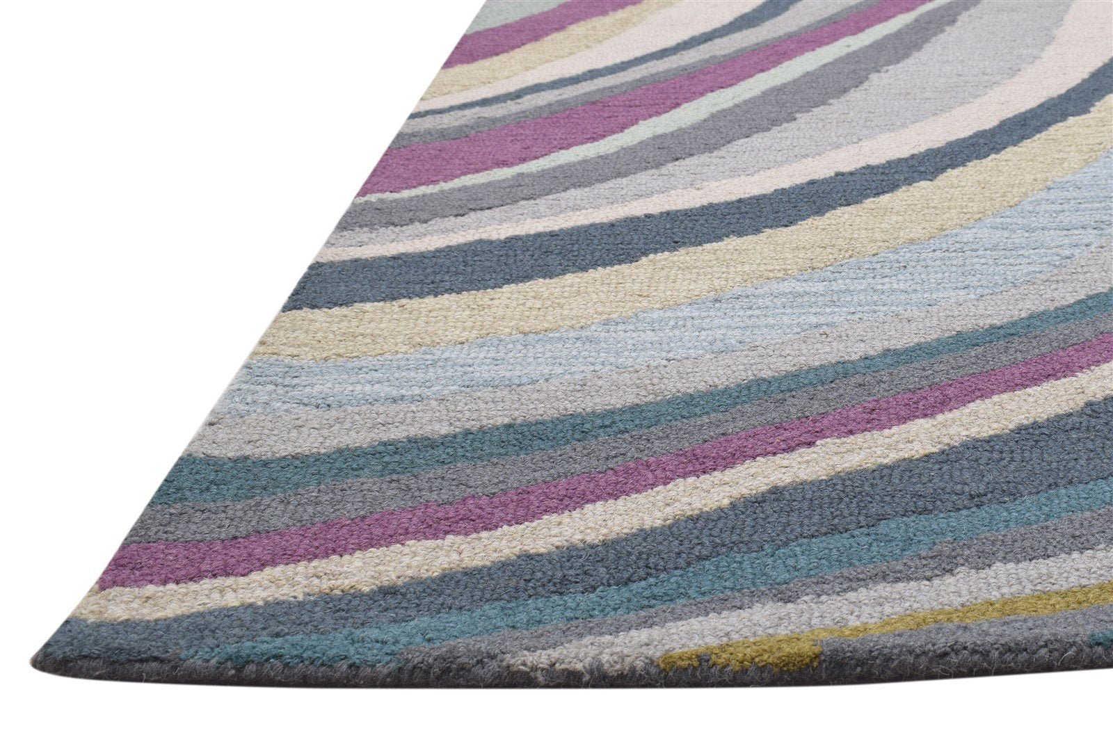 Hand Tufted Colorful Wool Rug 5' X 8' Modern Bohemian Swirls Room Size Carpet 