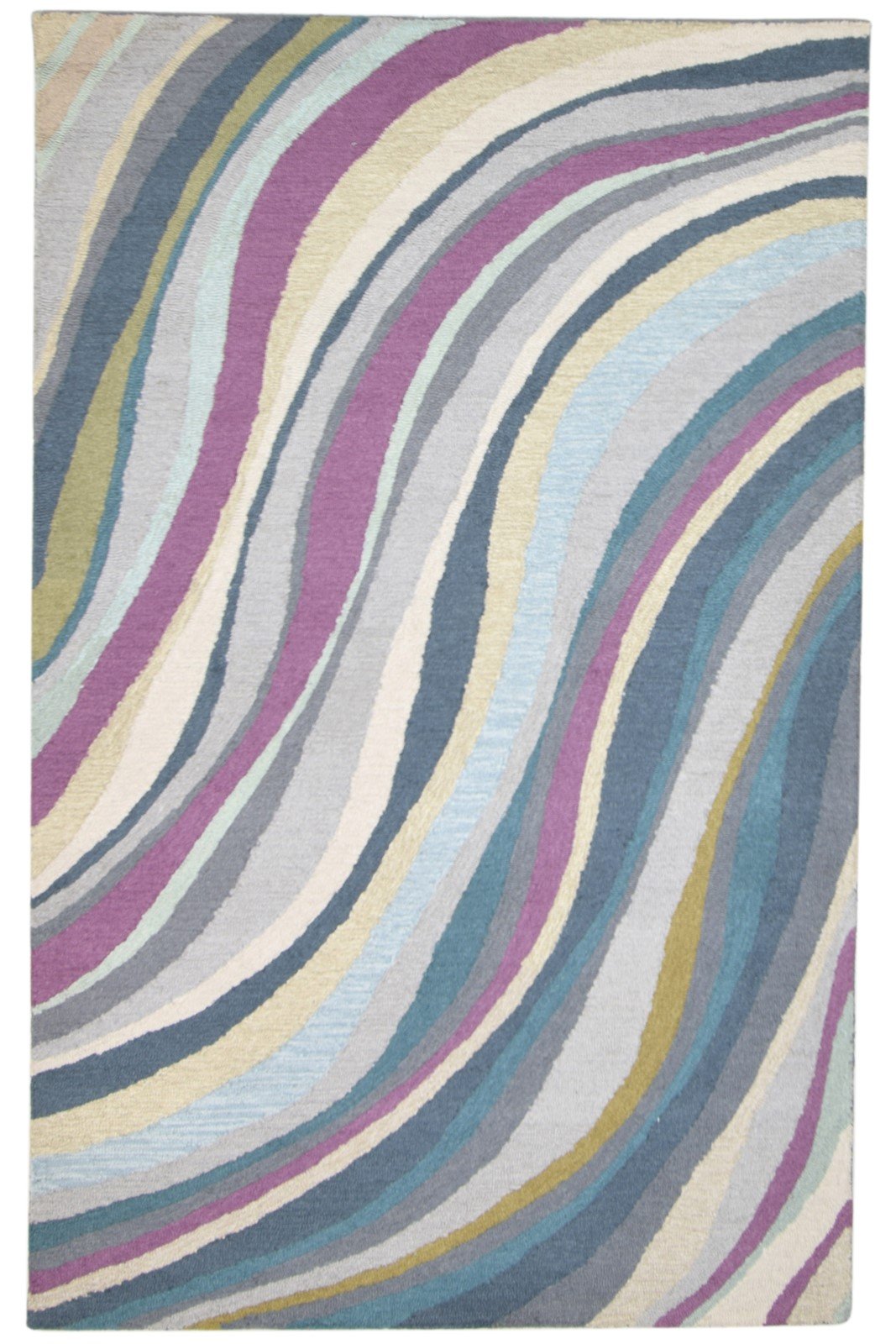 Hand Tufted Colorful Wool Rug 5' X 8' Modern Bohemian Swirls Room Size Carpet 