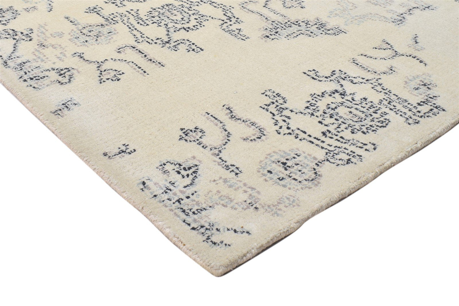 Beige Wool Rug 5' X 8' Modern Hand Tufted Oushak Floral Room Size Carpet 