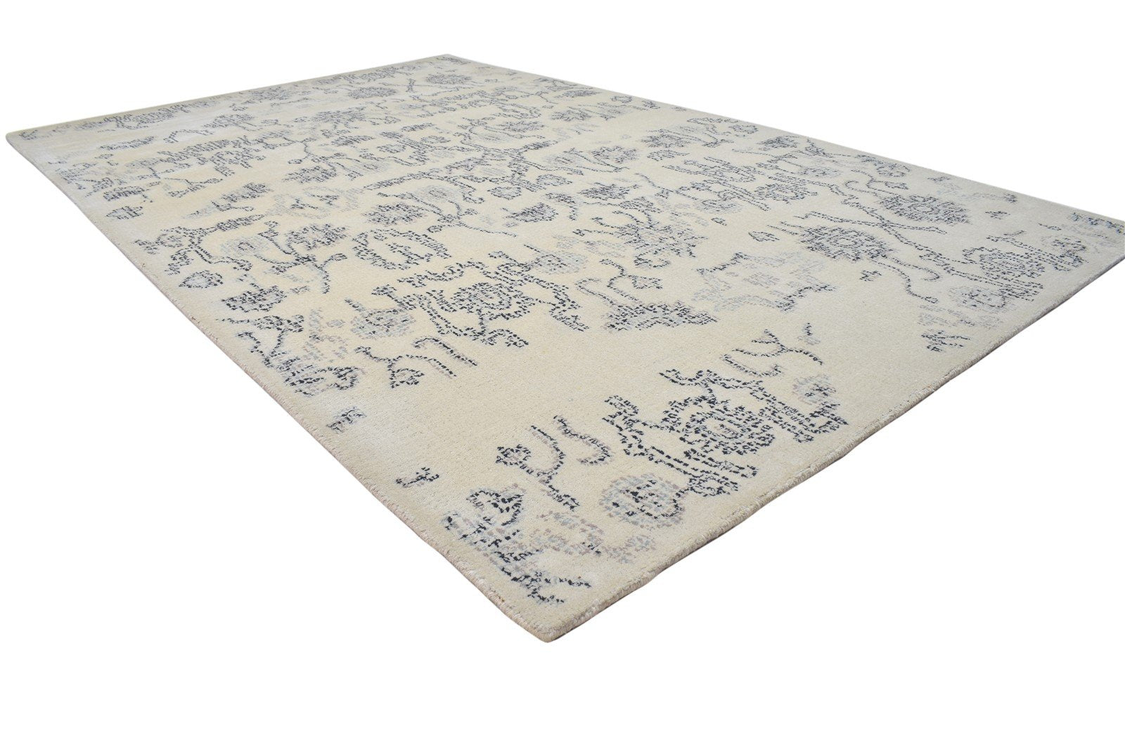 Beige Wool Rug 5' X 8' Modern Hand Tufted Oushak Floral Room Size Carpet 