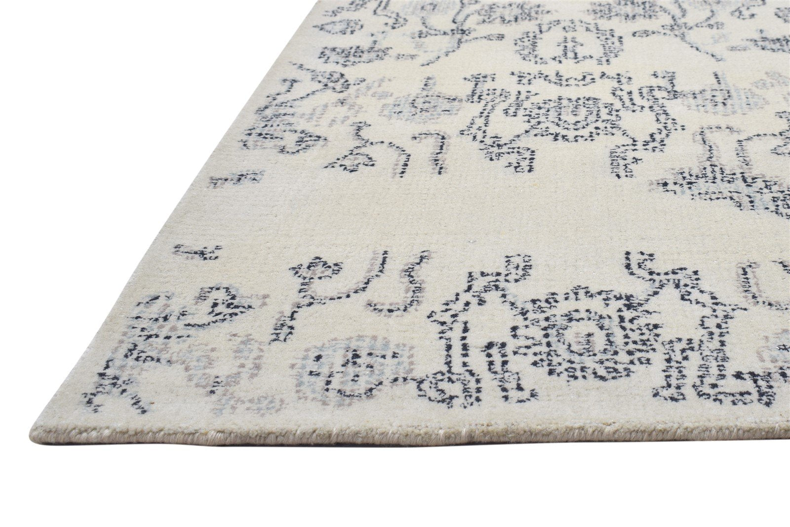 Beige Wool Rug 5' X 8' Modern Hand Tufted Oushak Floral Room Size Carpet 