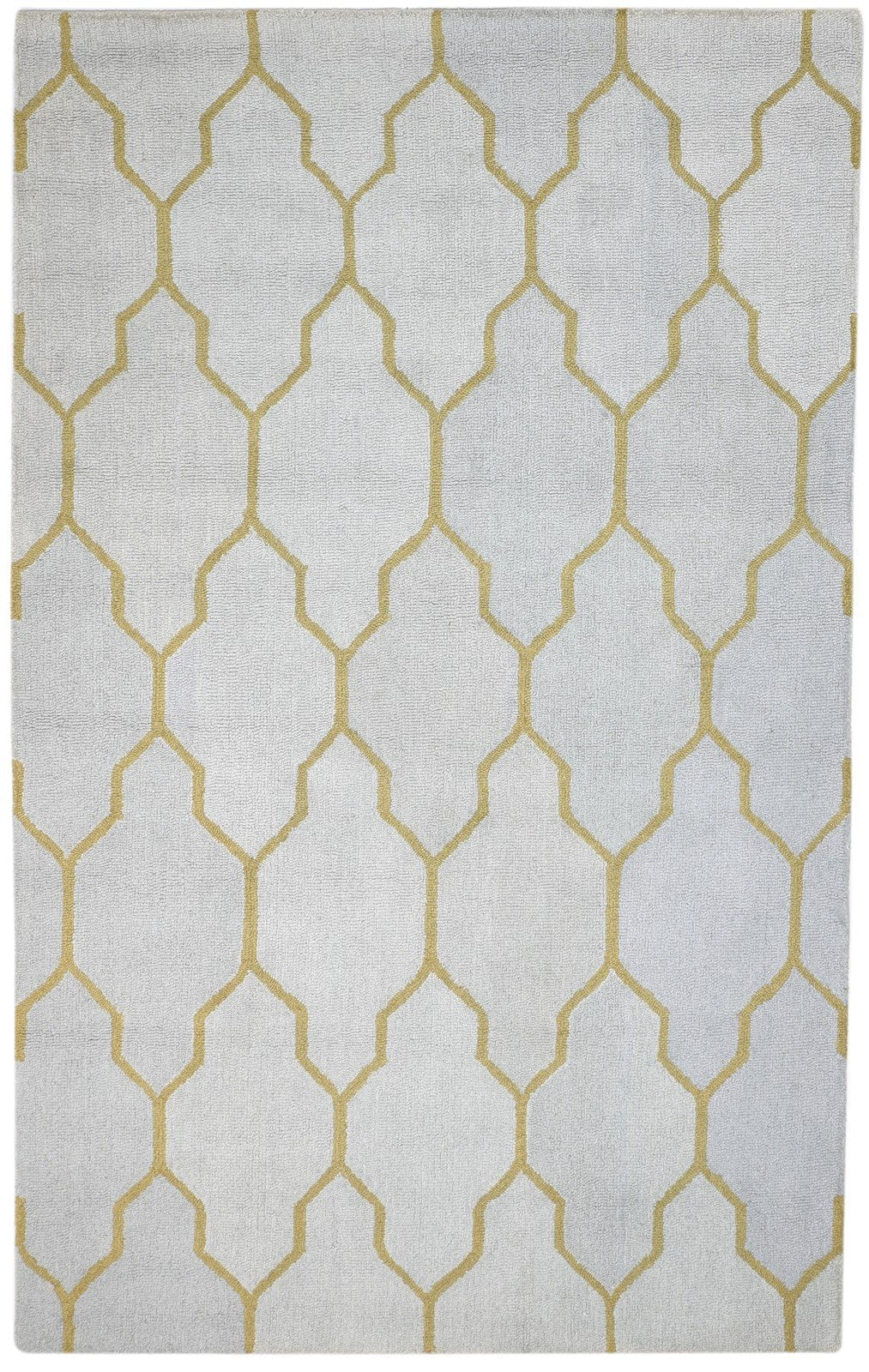 Wool Grey Rug 5' X 8' Modern Hand Tufted Moroccan Trellis Room Size Carpet 