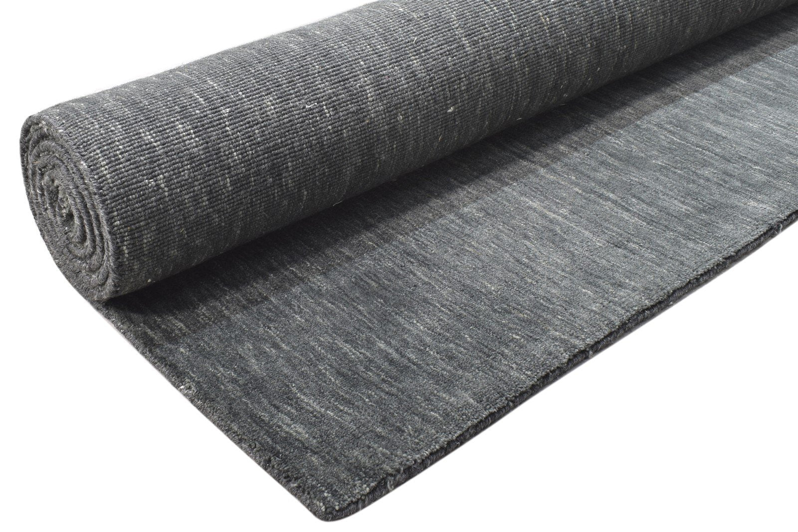 Hand Woven Grey Wool Rug 5' X 8' Modern Scandinavian Solid Room Size Carpet 