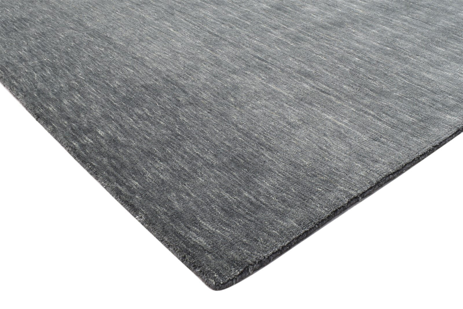 Hand Woven Grey Wool Rug 5' X 8' Modern Scandinavian Solid Room Size Carpet 