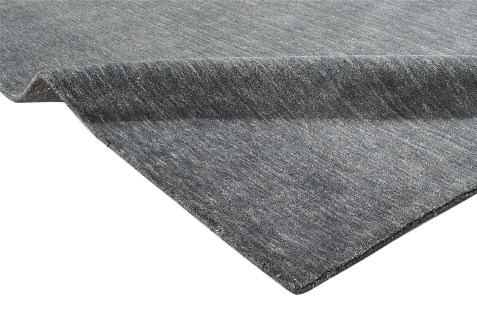 Hand Woven Grey Wool Rug 5' X 8' Modern Scandinavian Solid Room Size Carpet 