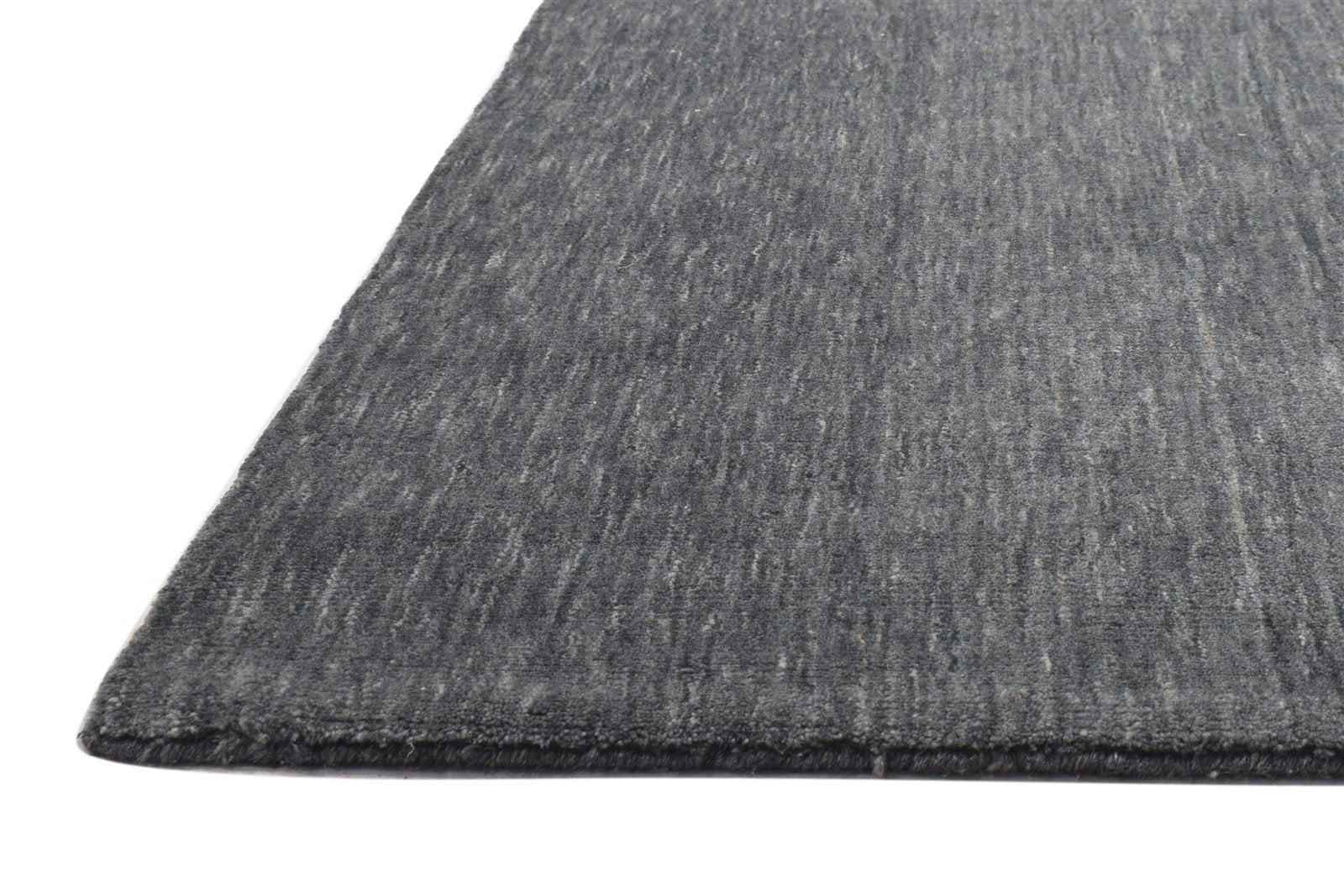 Hand Woven Grey Wool Rug 5' X 8' Modern Scandinavian Solid Room Size Carpet 