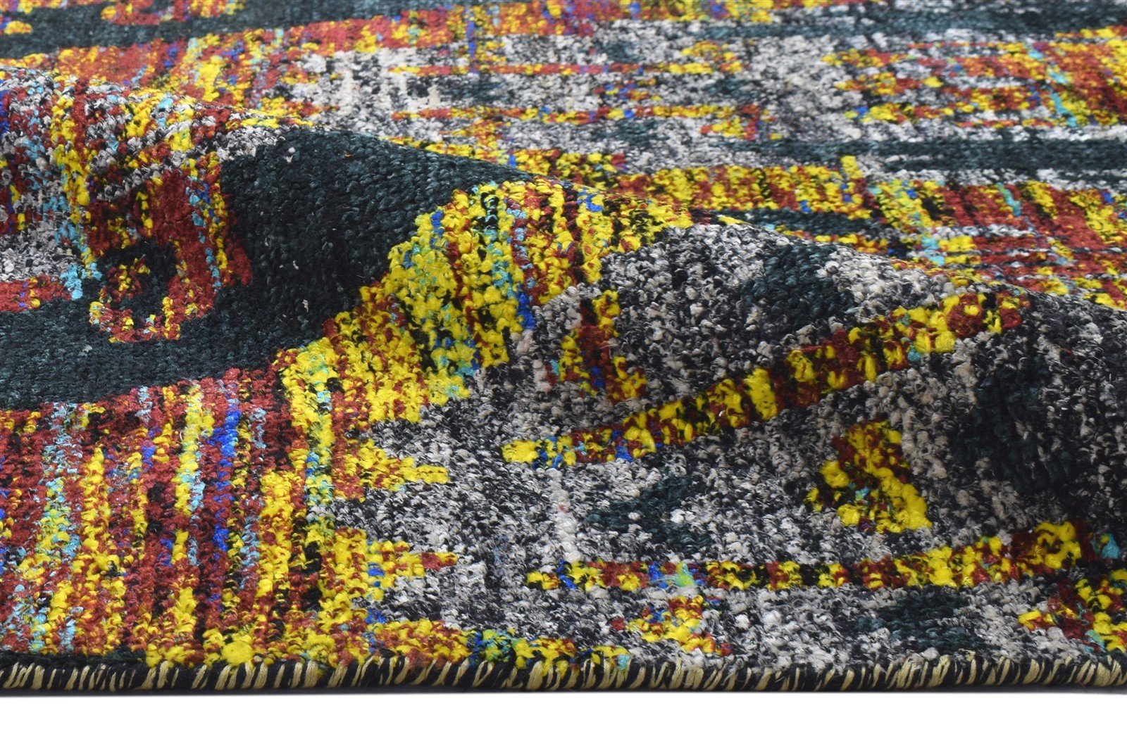 Silk Black Rug 4' X 5' Modern Hand Knotted Bohemian Abstract Room Size Carpet 