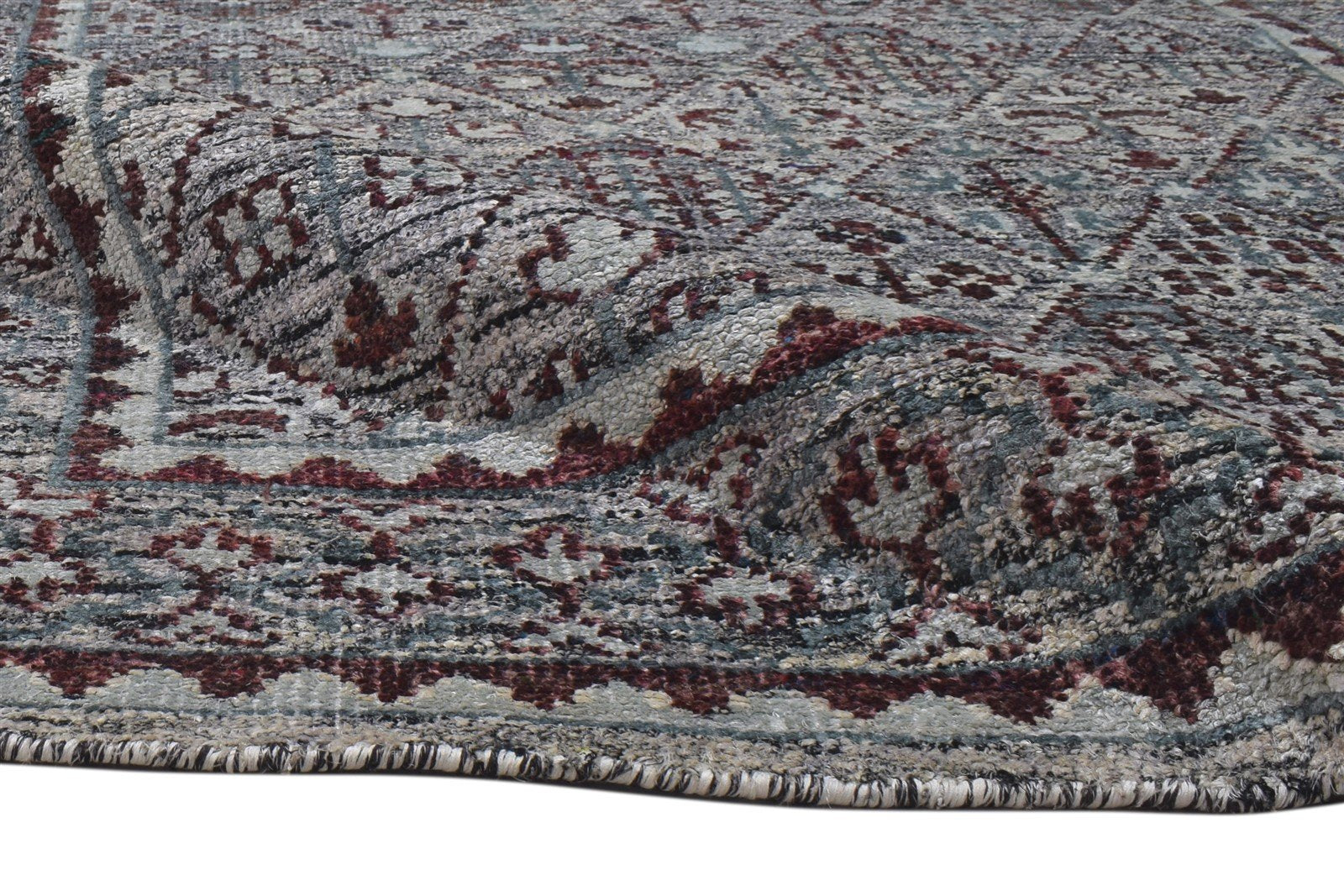 Grey Silk Rug 5' X 8' Persian Hand Knotted Bohemian Oriental Room Size Carpet 