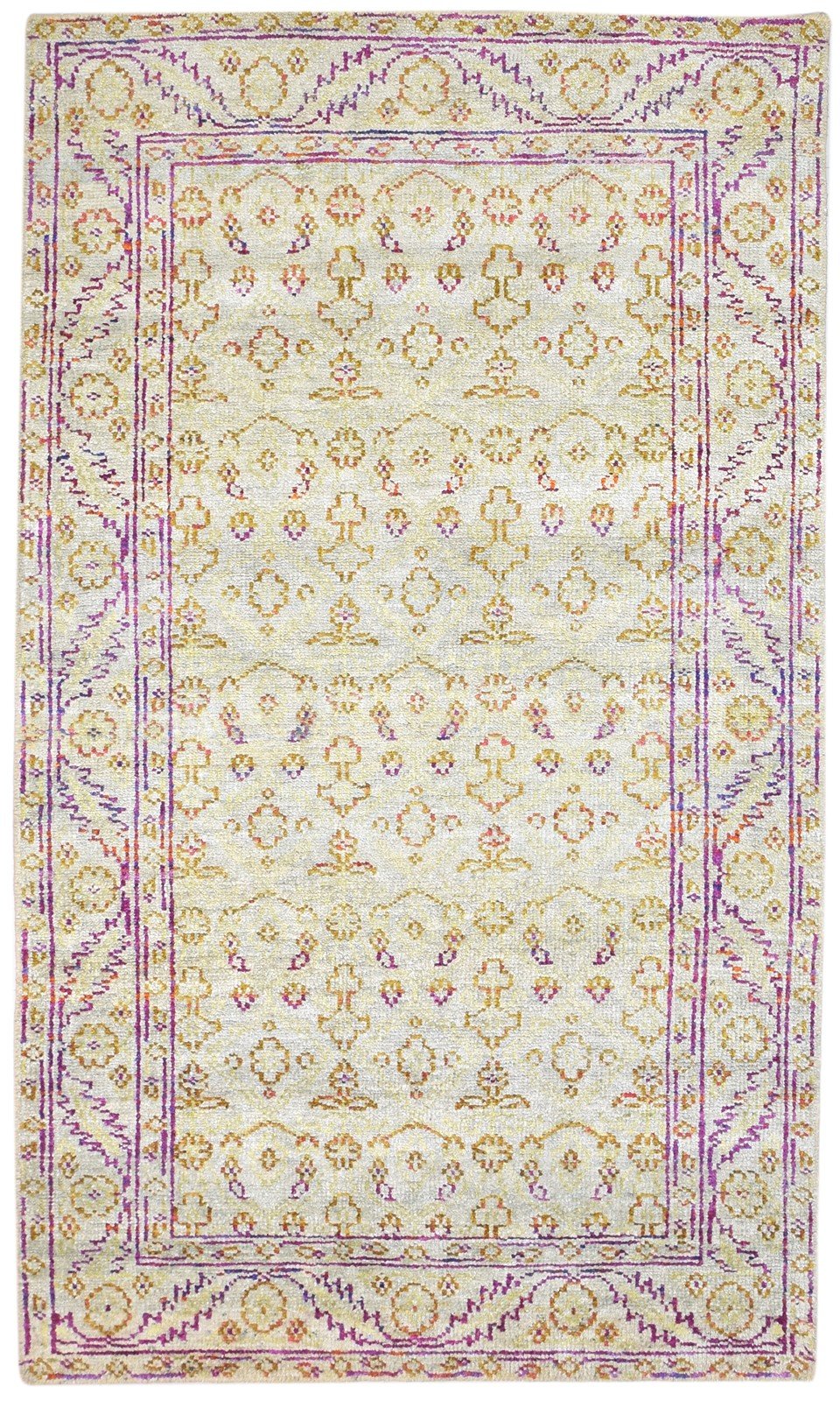 Silk Sage Rug 5' X 8' Modern Hand Knotted Bohemian Oriental Room Size Carpet 