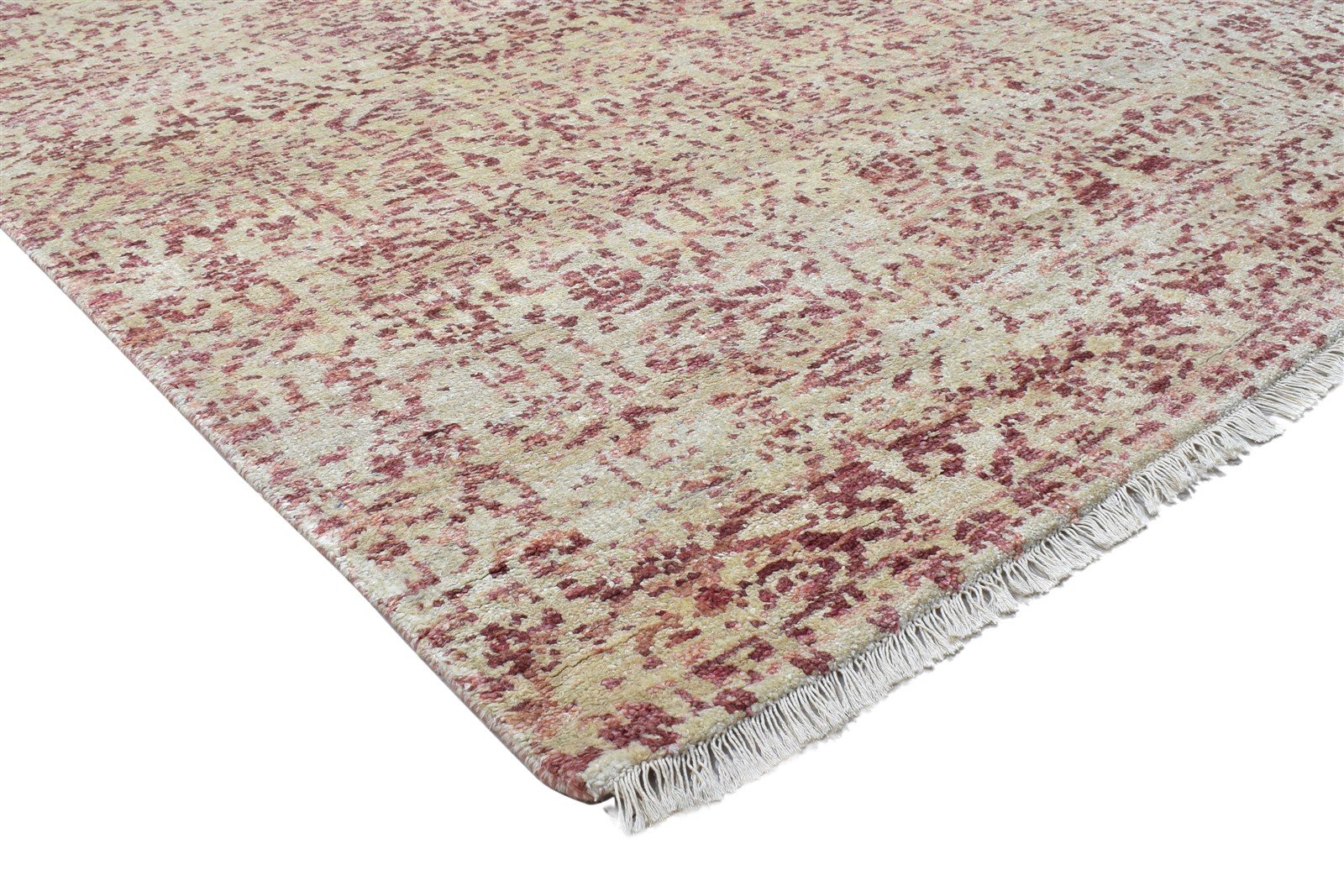 Silk Beige Rug 6' X 8' Modern Hand Knotted Bohemian Oriental Room Size Carpet 