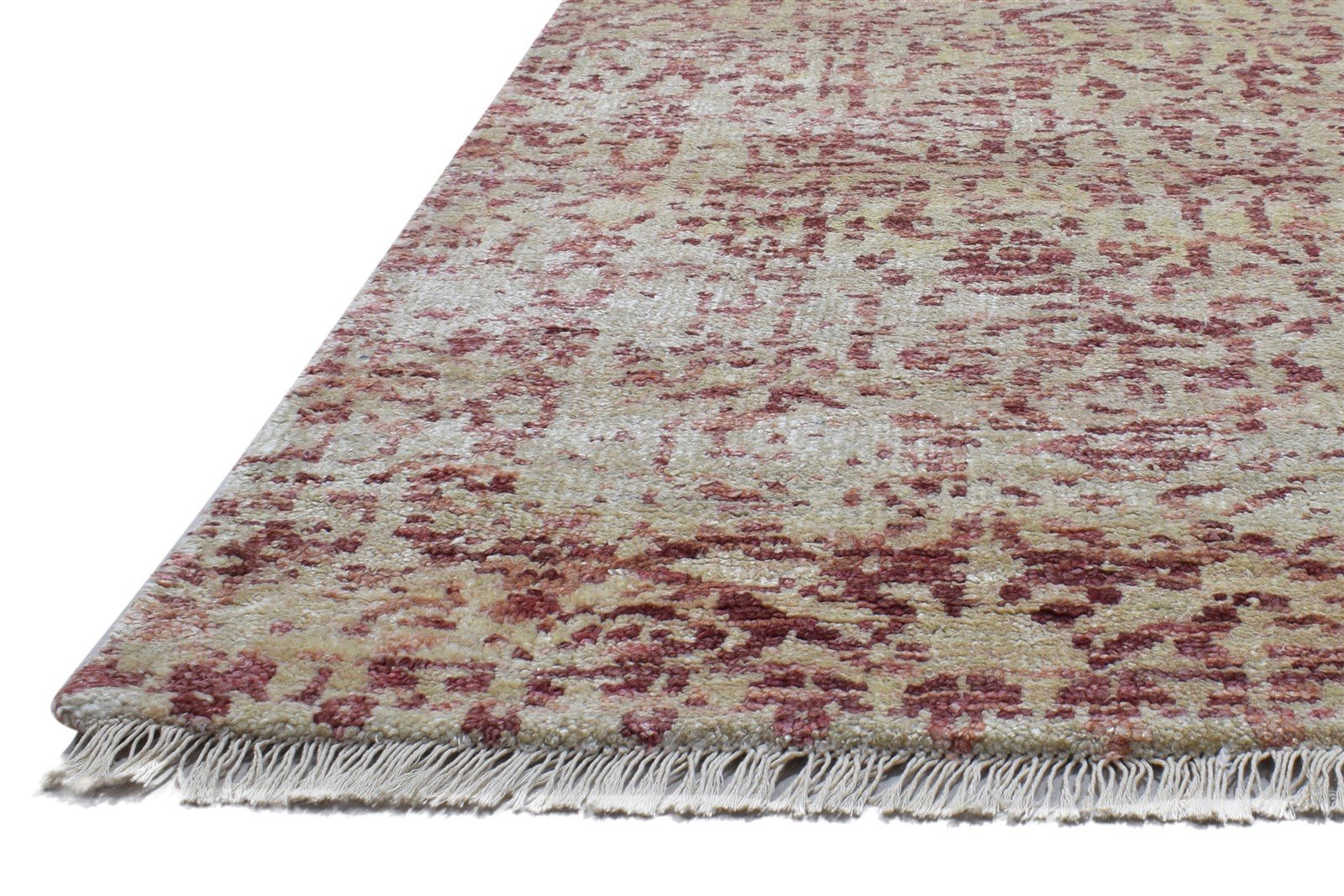 Silk Beige Rug 6' X 8' Modern Hand Knotted Bohemian Oriental Room Size Carpet 