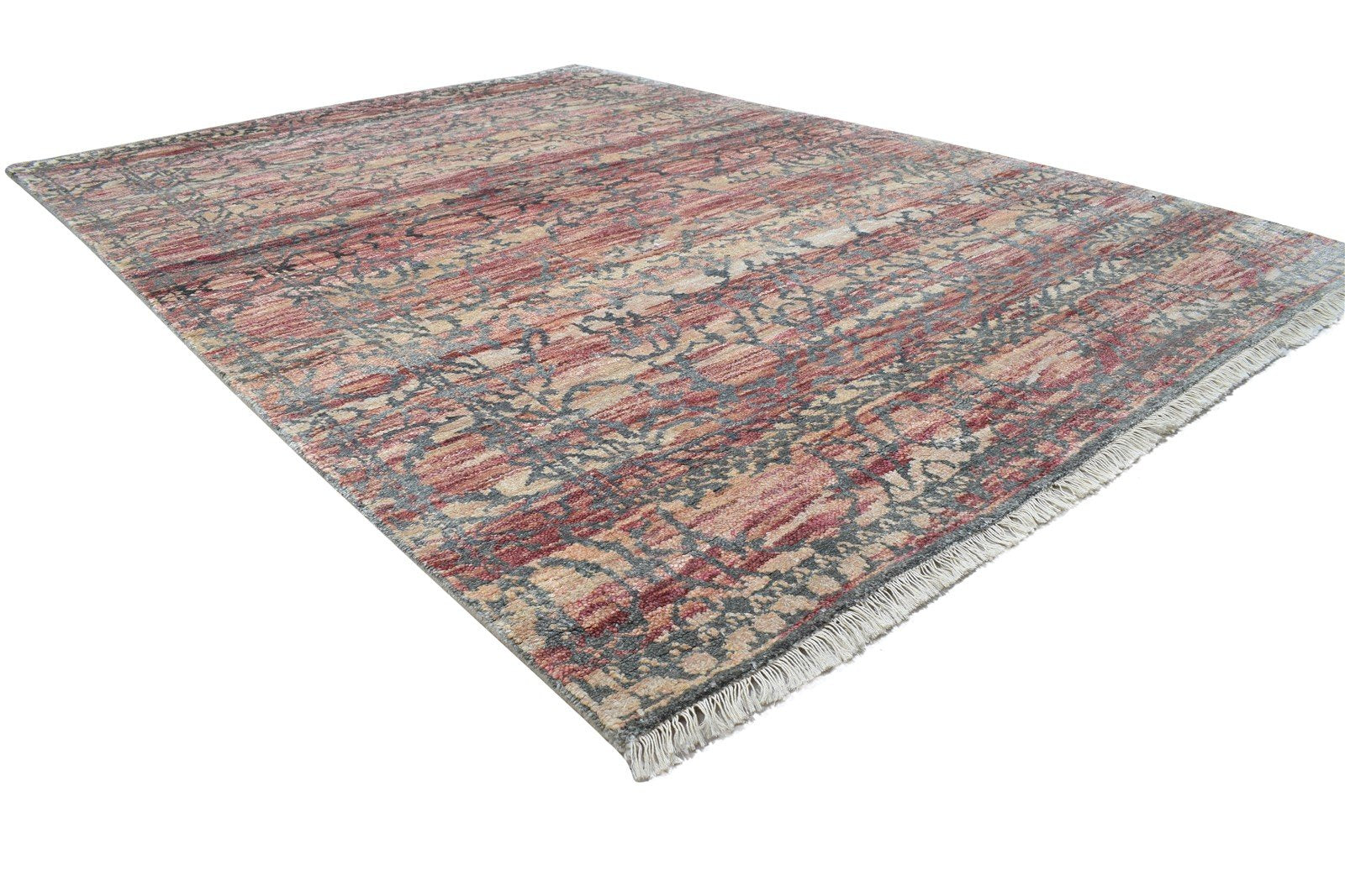 5' X 8' Rug Silk Red Modern Hand Knotted Bohemian Oriental Room Size Carpet 