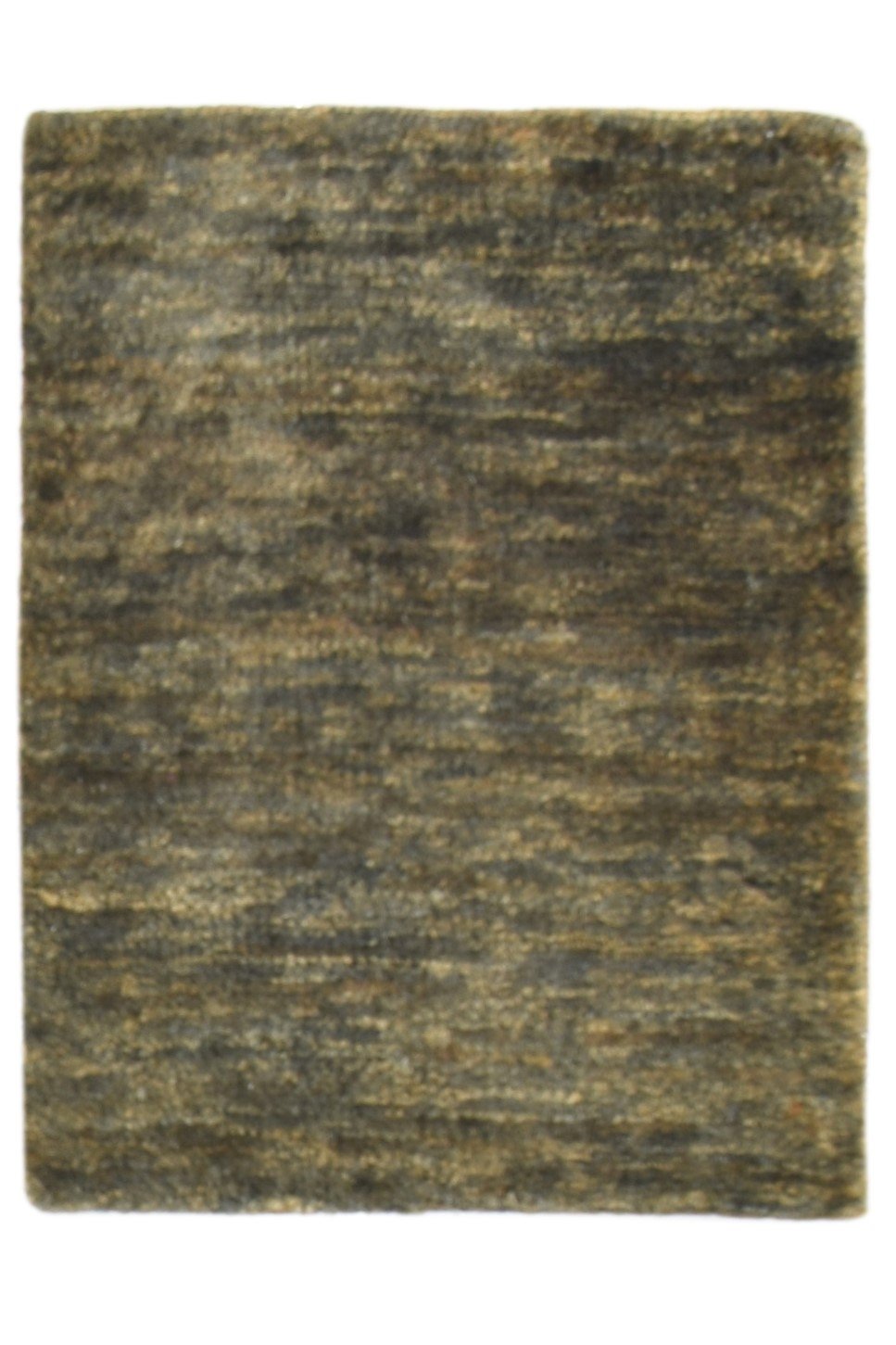 Hand Knotted Charcoal Jute Rug 2' X 3' Modern Scandinavian Striped Small Carpet 