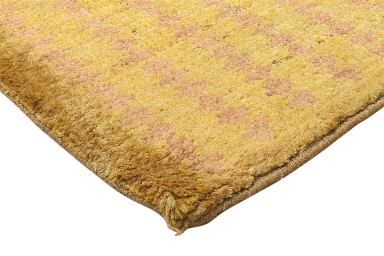 Gold Jute Rug 2' X 3' Modern Hand Knotted Scandinavian Striped Small Carpet 