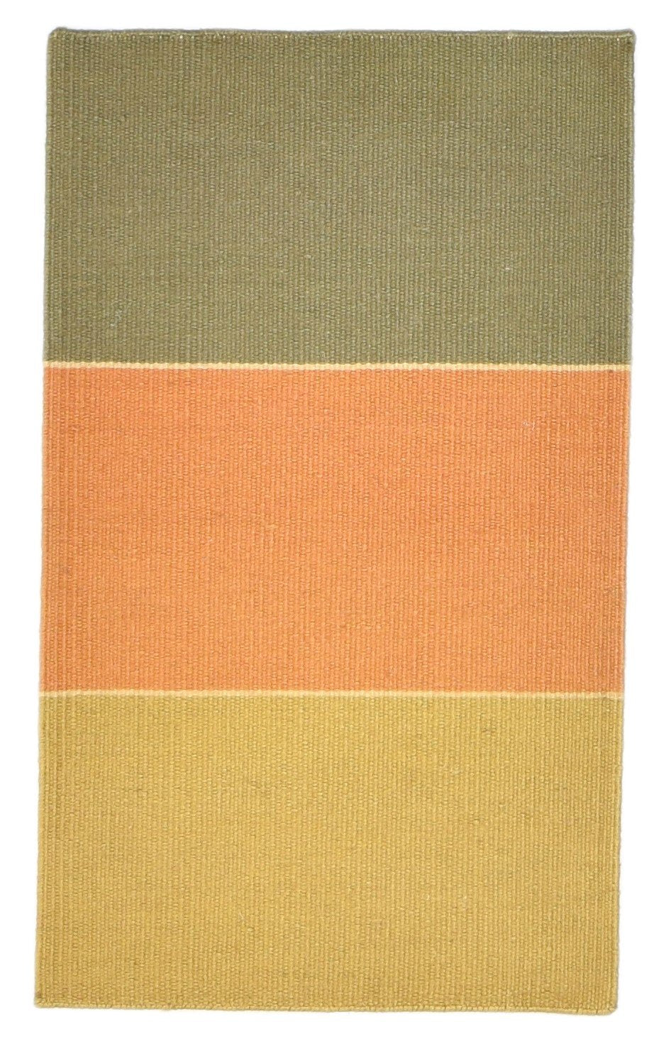 Jute Rust Rug 2' X 3' Modern Dhurrie Scandinavian Striped Small Carpet 