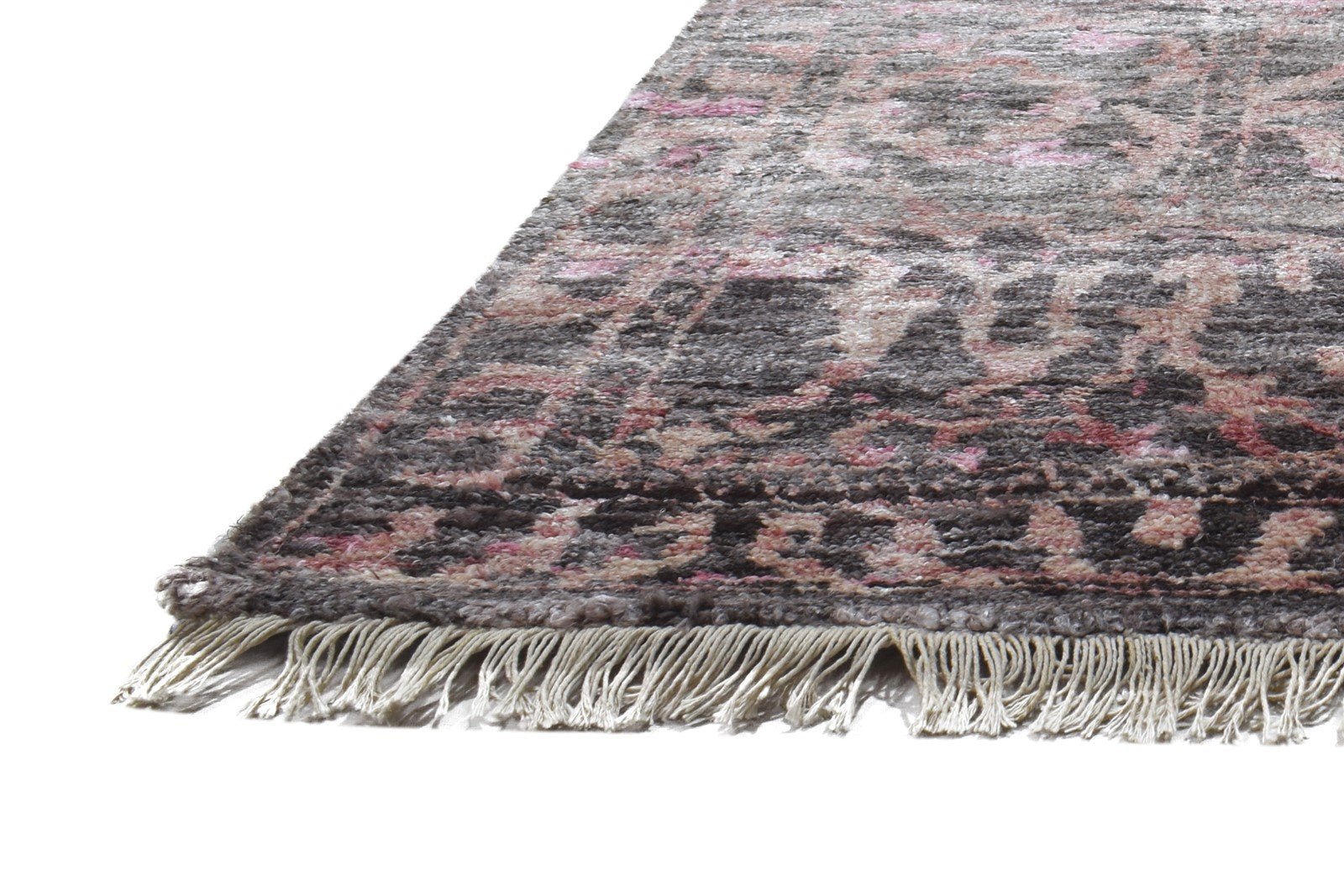 Silk Pink Rug 8' X 10' Modern Hand Knotted Bohemian Oriental Large Carpet 